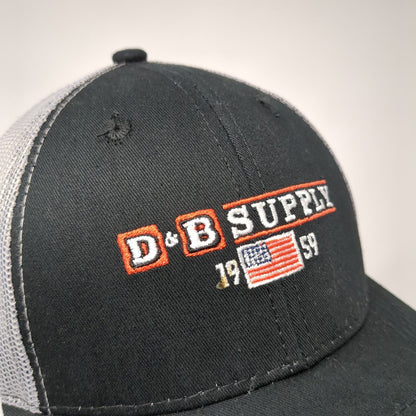 D&B Supply 1959 USA Flag Snapback Trucker Hat Black One Size Mesh Back