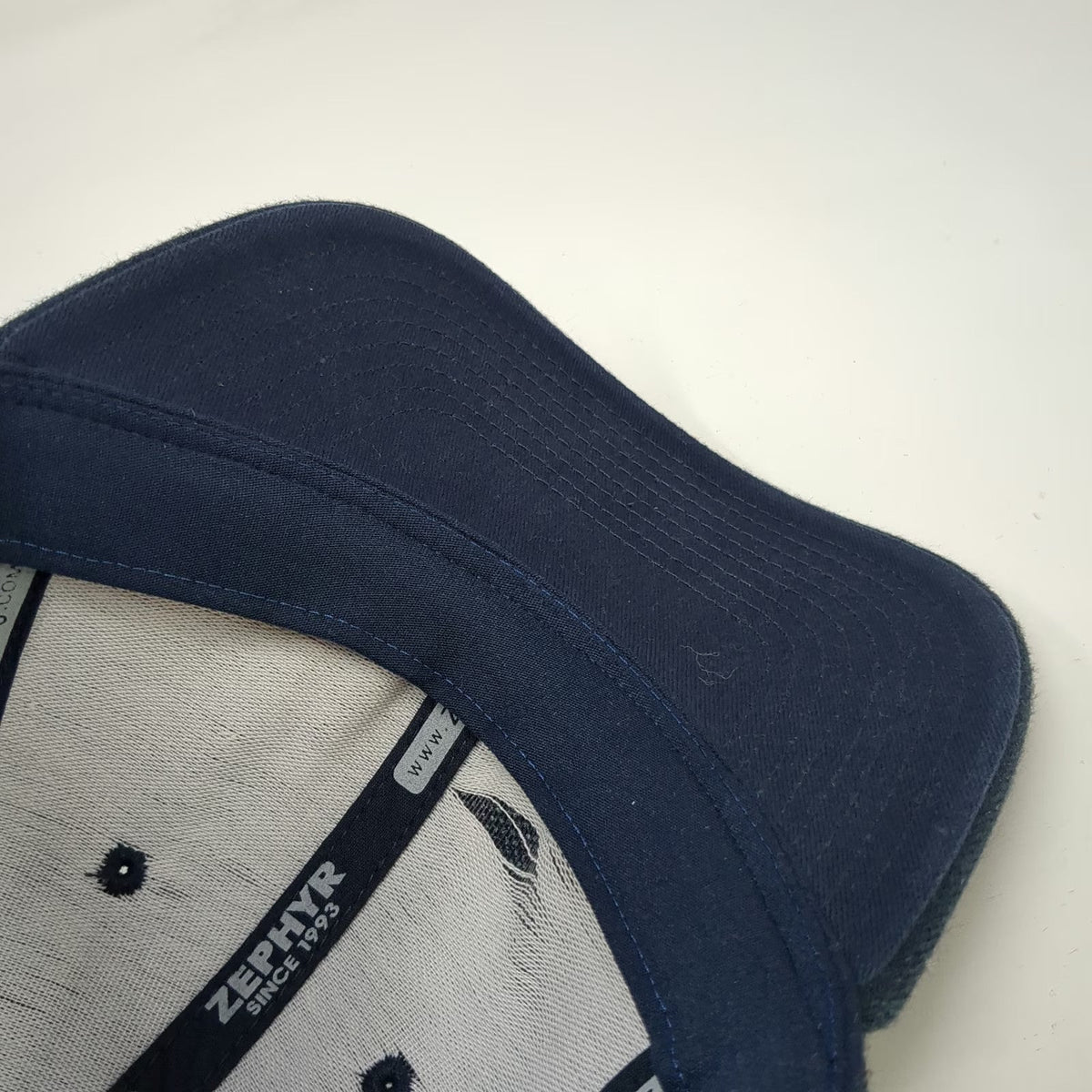 Zephyr Baseball Cap Blue L Stretch Fit Pop Logo Hat Acrylic Spandex Embroidered