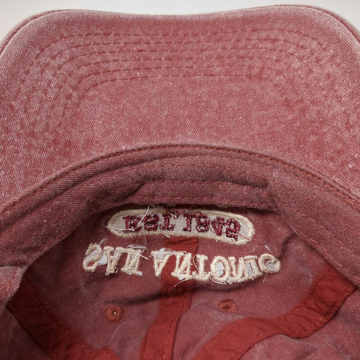 ESY Baseball Cap Red One Size San Antonio Texas EST 1845 Distressed Cotton Hat