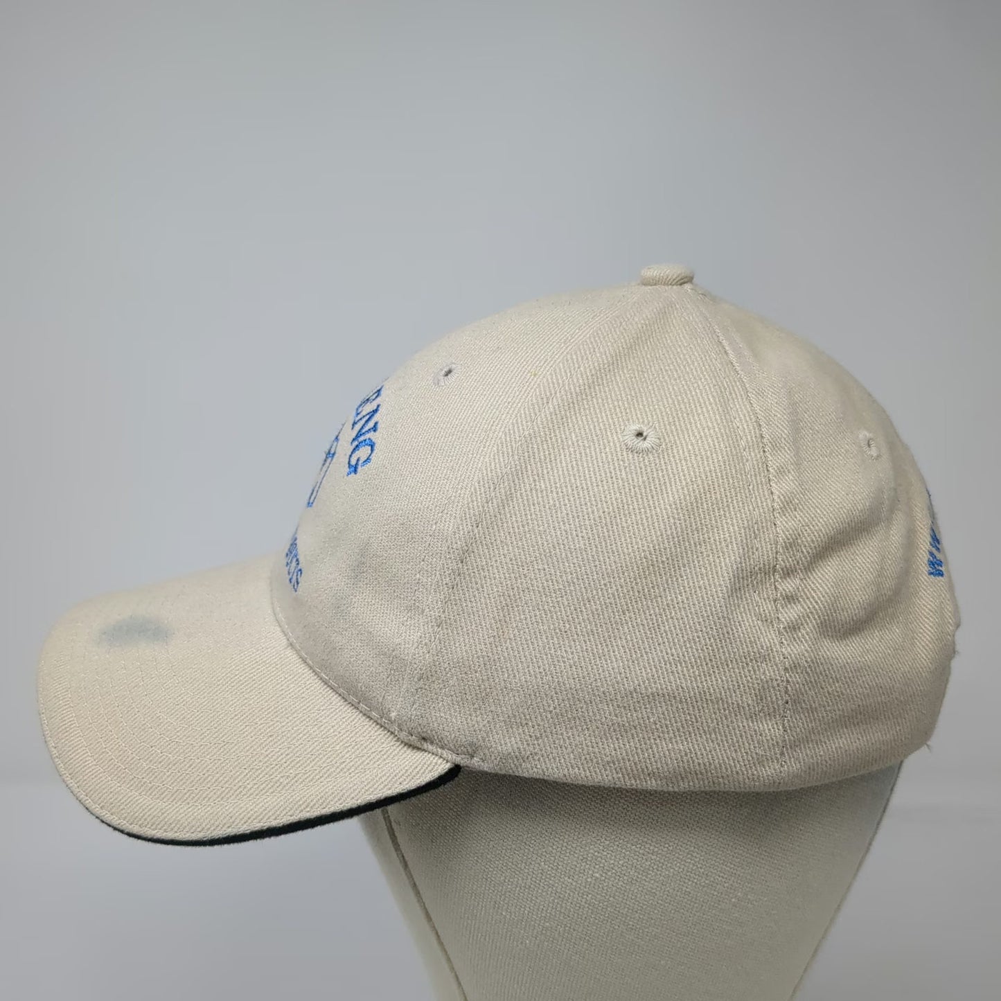 Moreng Telecom Products Hat Beige Blue Gray Baseball Cap One Size Slideback Logo