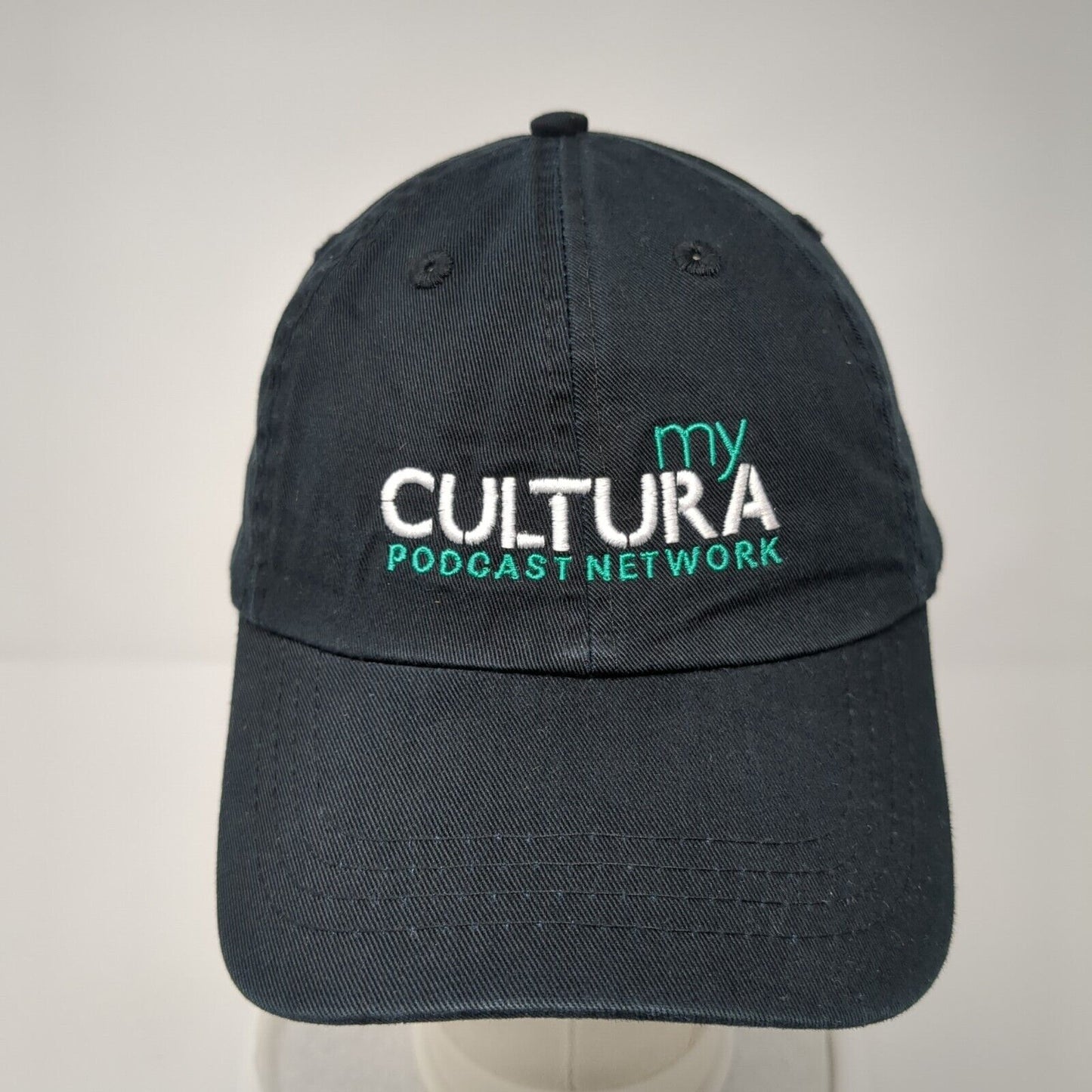 My Cultura Podcast Network Strapback Hat Black One Size Port & Company