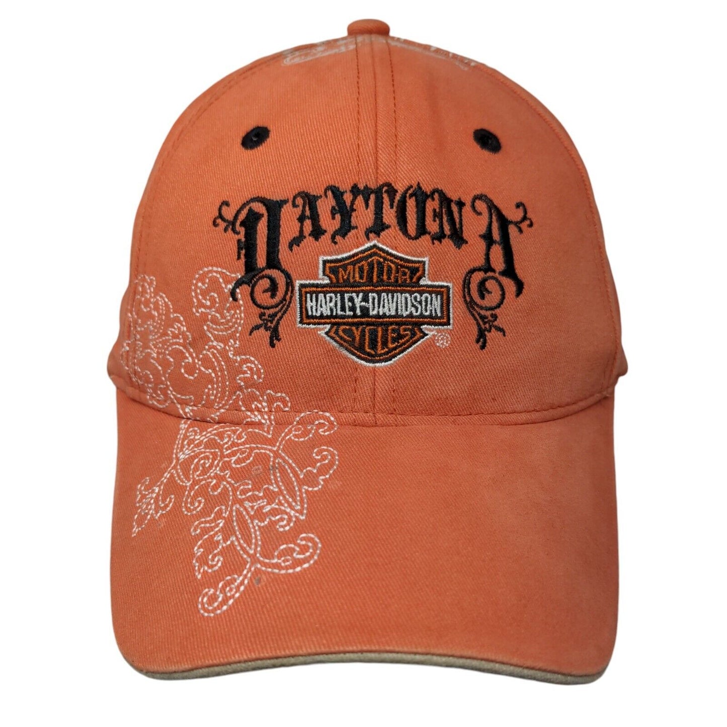 Harley-Davidson Daytona Strapback Hat Orange One Size Embroidered