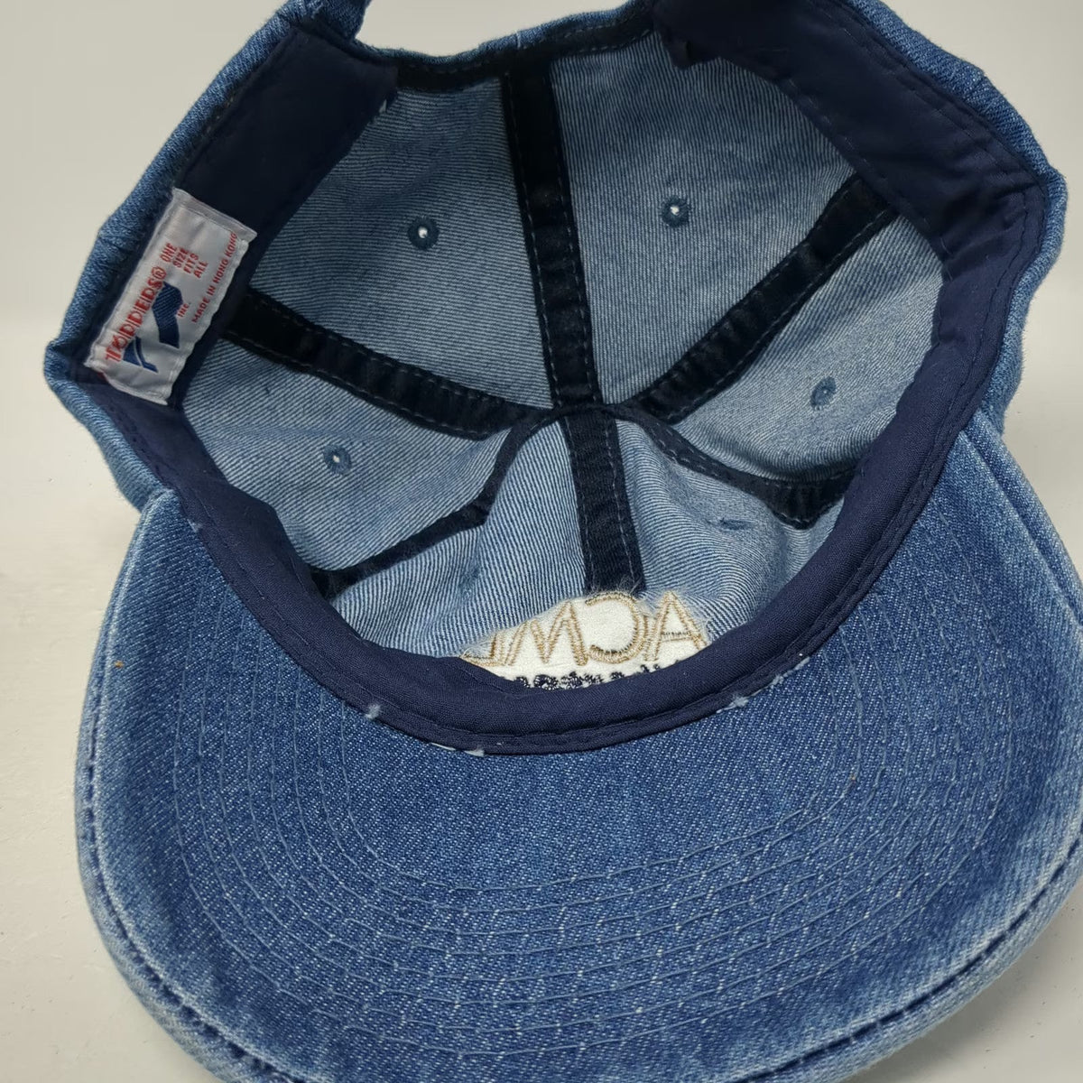 Toppers Acme Albertson's Blue Denim Baseball Cap One Size Slideback Hat Grocery