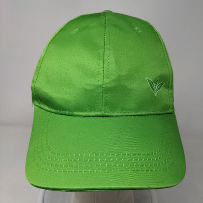 Pure Leaf Strapback Hat Green One Size Embroidered Adjustable 6 Panel