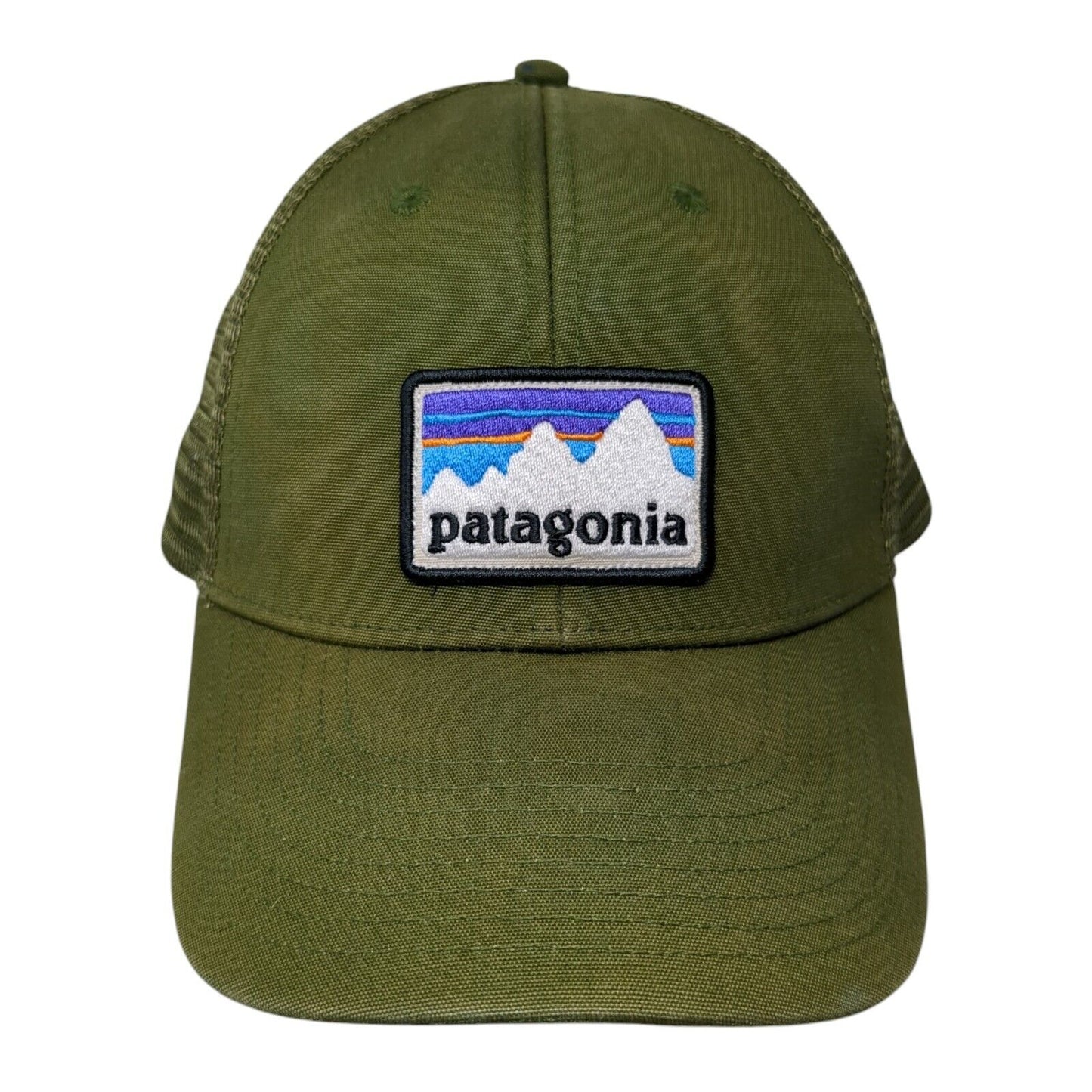Patagonia Mountain Patch Snapback Trucker Hat Green One Size Mesh Back