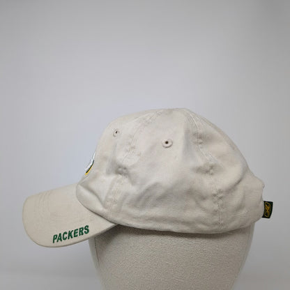 Reebok Green Bay Packers NFL Hat Tan One Size Cap Green Yellow Elastic Back Logo