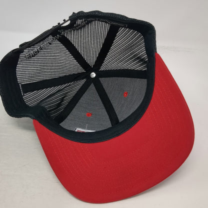 Richardson Trucker Hat Red One Size Mesh Snapback Engelmann-Partners Logo Black