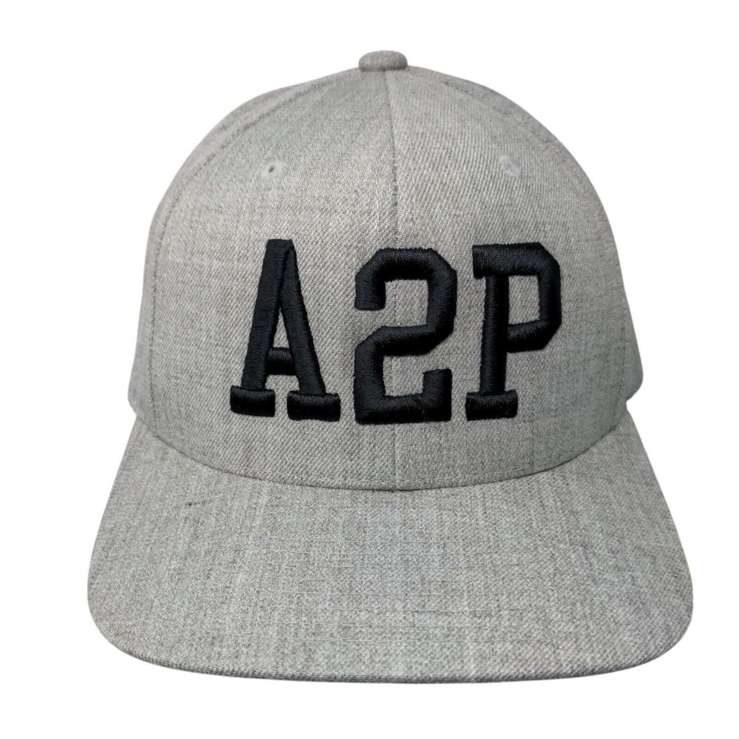 A2P Snapback Hat Gray One Size Embroidered 6 Panel The Classics Yupoong