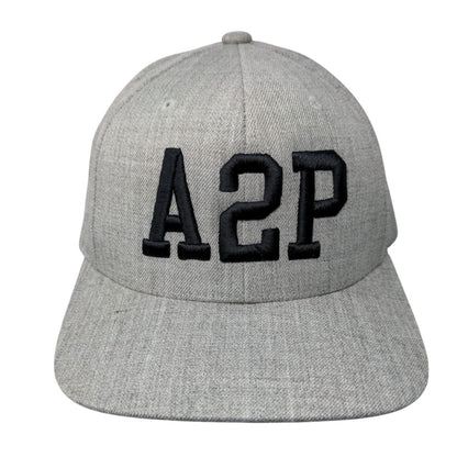 A2P Snapback Hat Gray One Size Embroidered 6 Panel The Classics Yupoong