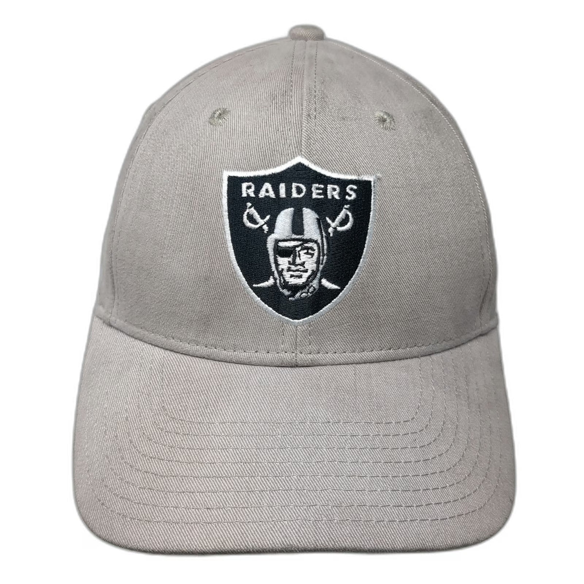 NFL Team Apparel Las Vegas Raiders Cap Gray One Size Strapback Hat Shield Logo