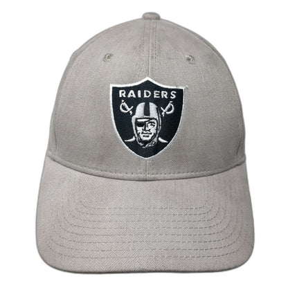 NFL Team Apparel Las Vegas Raiders Cap Gray One Size Strapback Hat Shield Logo