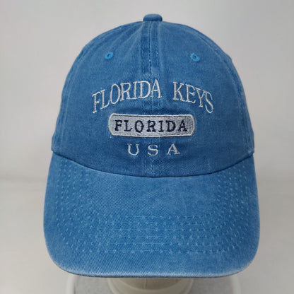 Florida Keys USA Slideback Hat Blue One Size Embroidered Sunkiss Kap