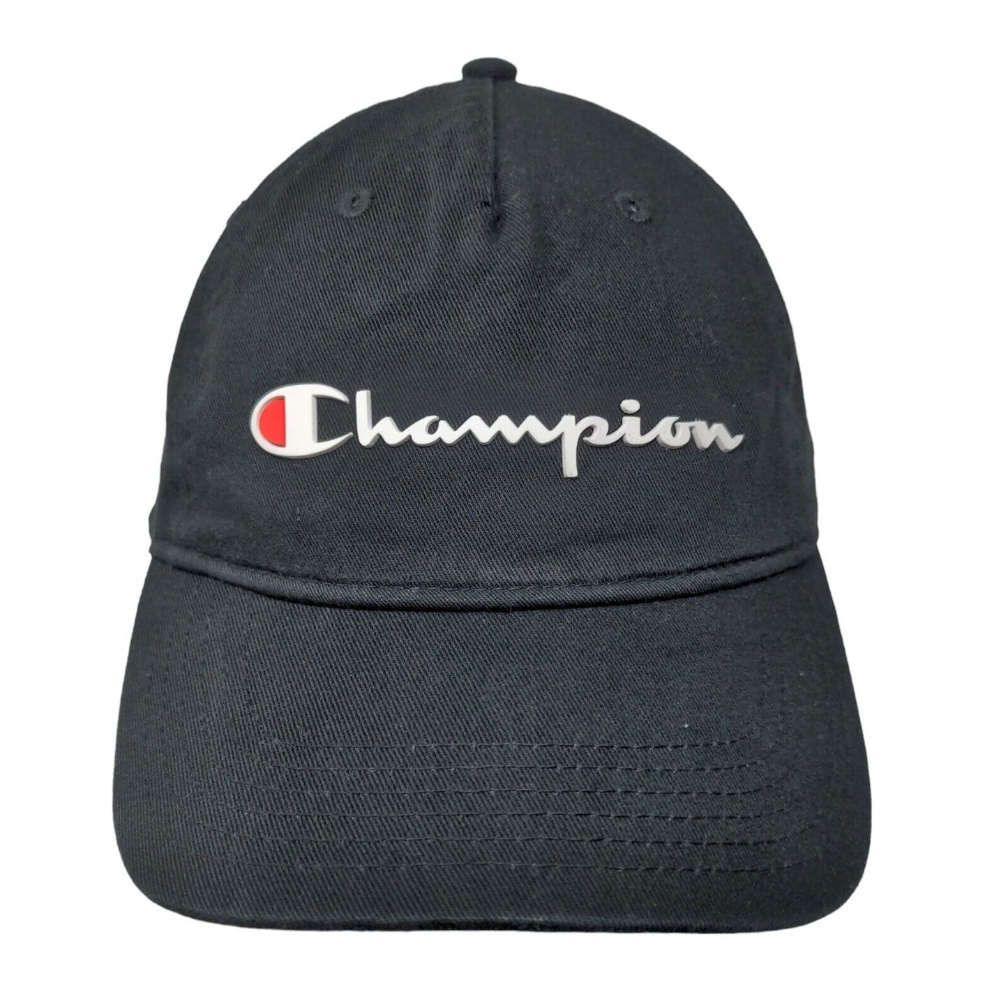 Champion Slideback Hat Black OSFA Adjustable 6 Panel Vent Holes