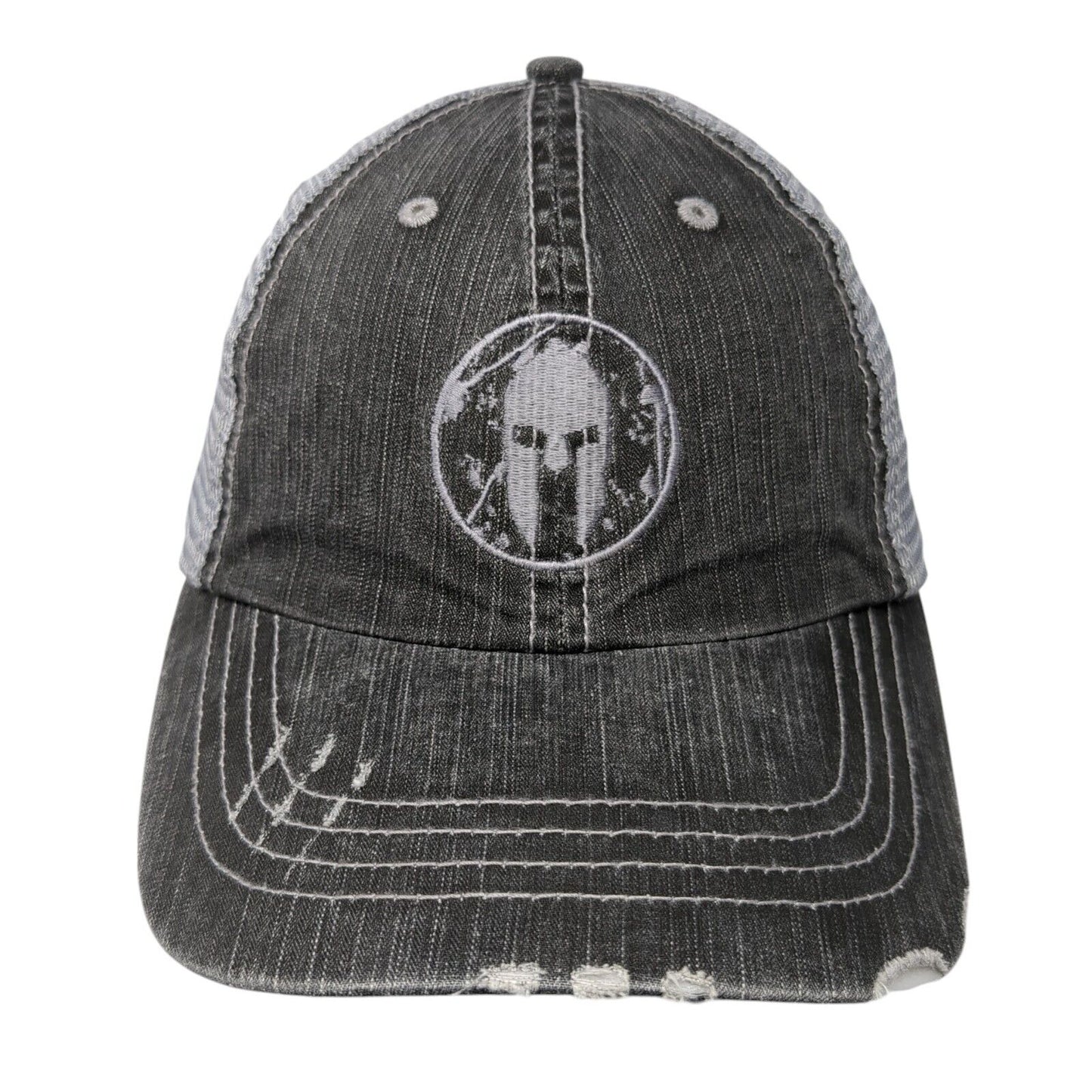 HG Strapback Mesh Back Trucker Hat Gray One Size Embroidered 6 Panel