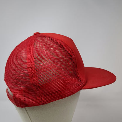 Topac Trucker Hat Red One Size Nielsens Paradise Hill Bar Mesh Snapback