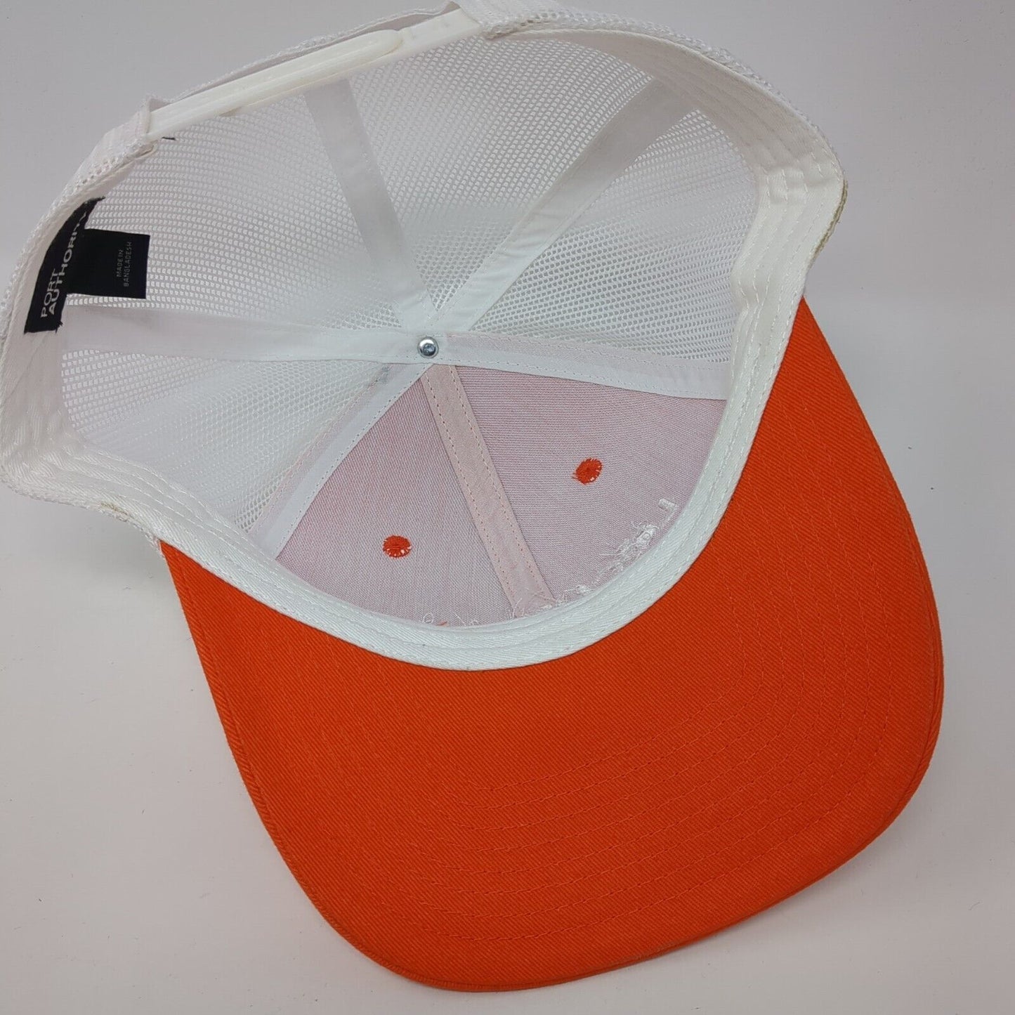Locusview Snapback Trucker Hat Orange One Size Mesh Back Port Authority