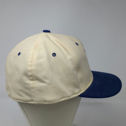 New Era Cap Beige Blue 7 5/8 Buffalo Bills 5950 Wool Made in USA Hat Vintage NFL