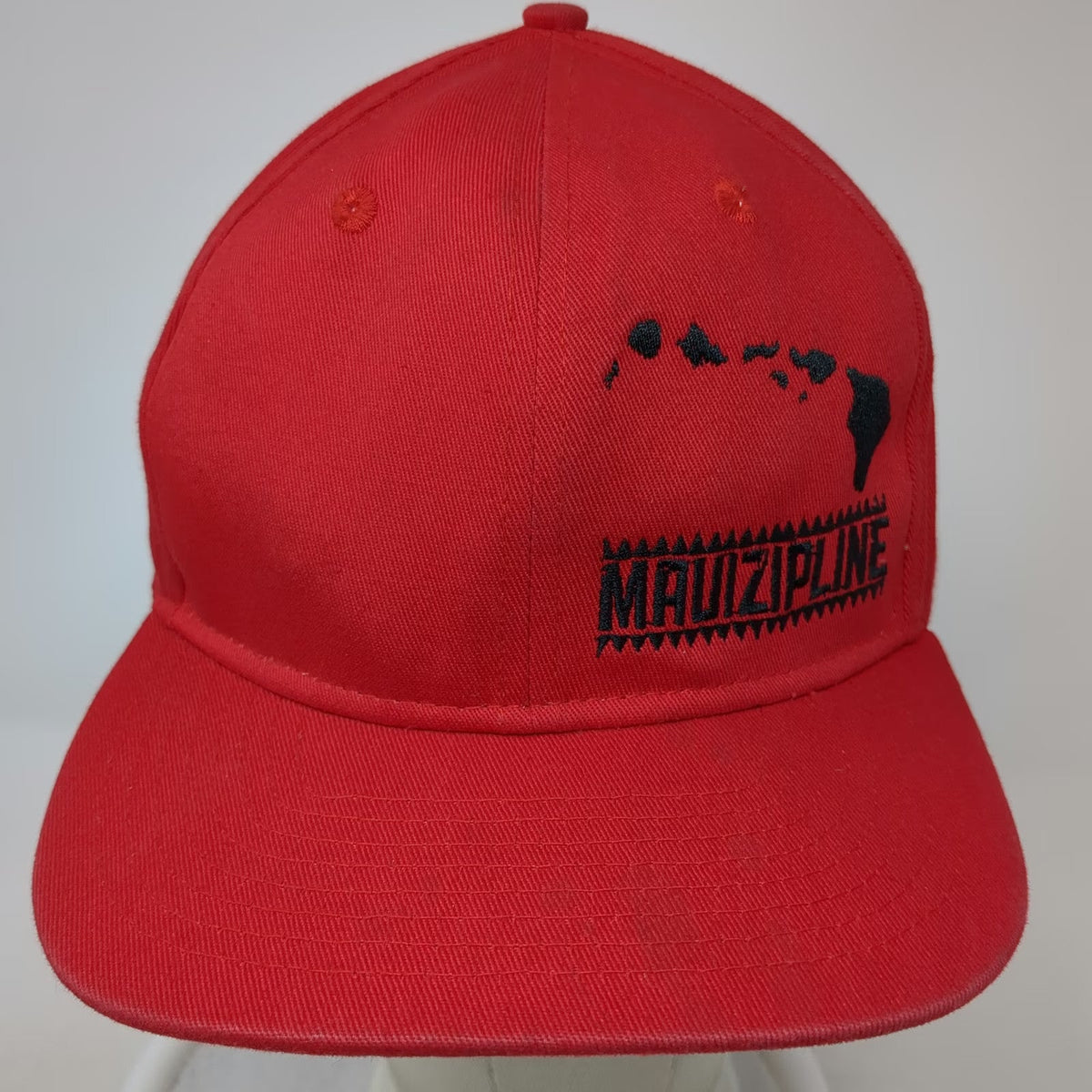 Double Portion Supply Snapback Red One Size Maui Zipline Hawaii Island Map Hat