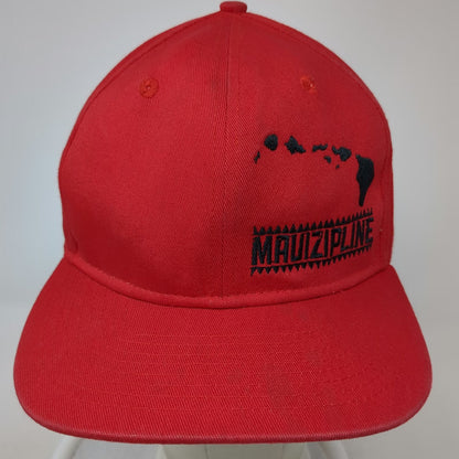 Double Portion Supply Snapback Red One Size Maui Zipline Hawaii Island Map Hat