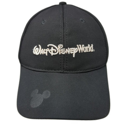 Walt Disney World Black Baseball Cap One Size Hat Stretch Fit 1971 Mickey White