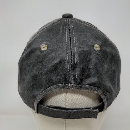 USA Strapback Hat Black OSFM Adjustable Embroidered Patriotic 6 Panel