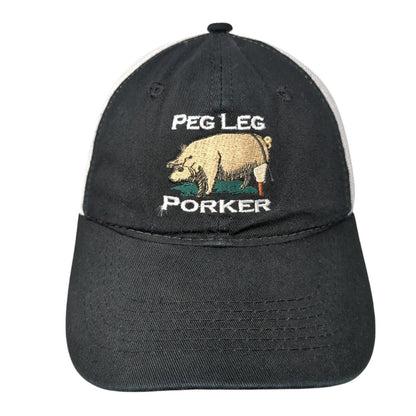Peg Leg Porker Strapback Trucker Hat Black One Size Adjustable Mesh Outdoor Cap