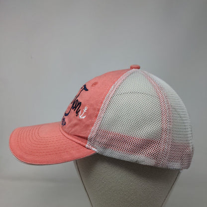 Ron Jon Surf Shop Strapback Mesh Back Trucker Hat Pink OSFA Embroidered