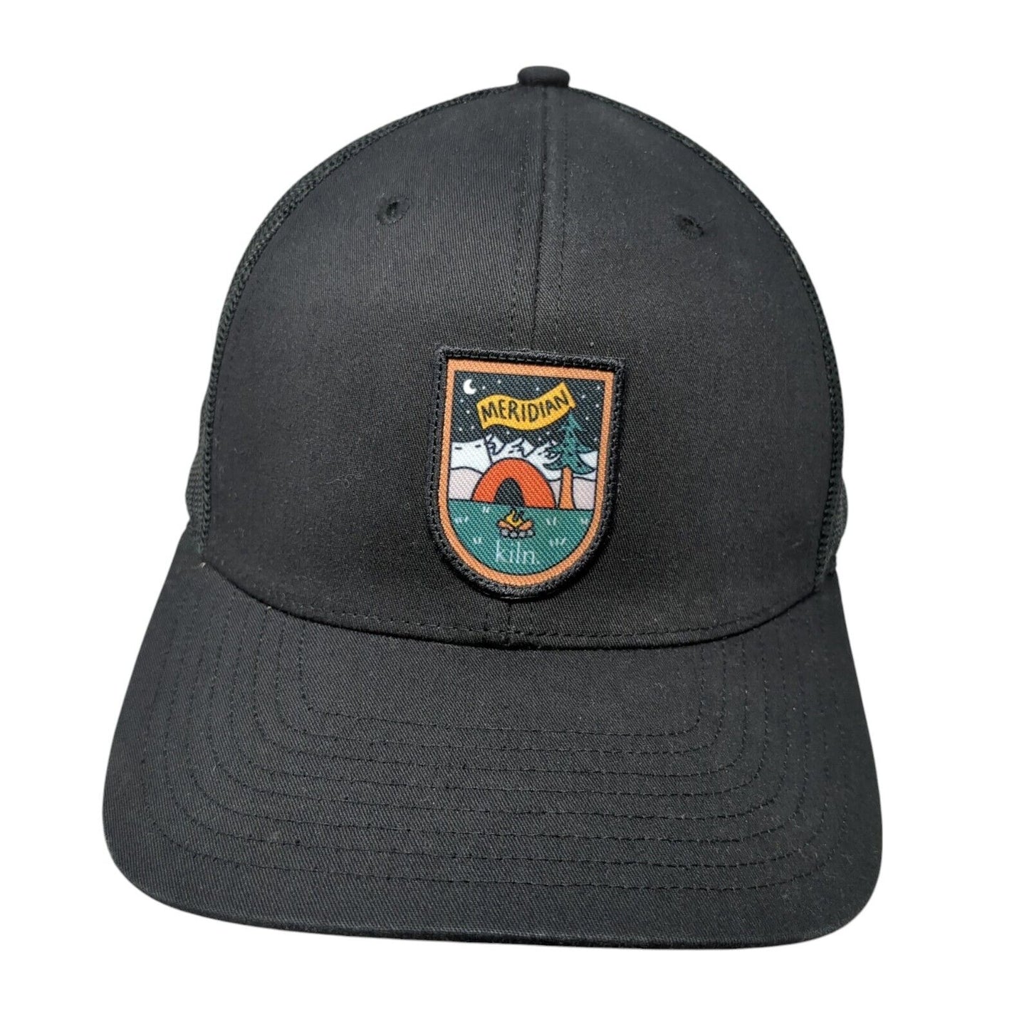 Meridian kiln Snapback Trucker Hat Black OS Adjustable Mesh Back Richardson