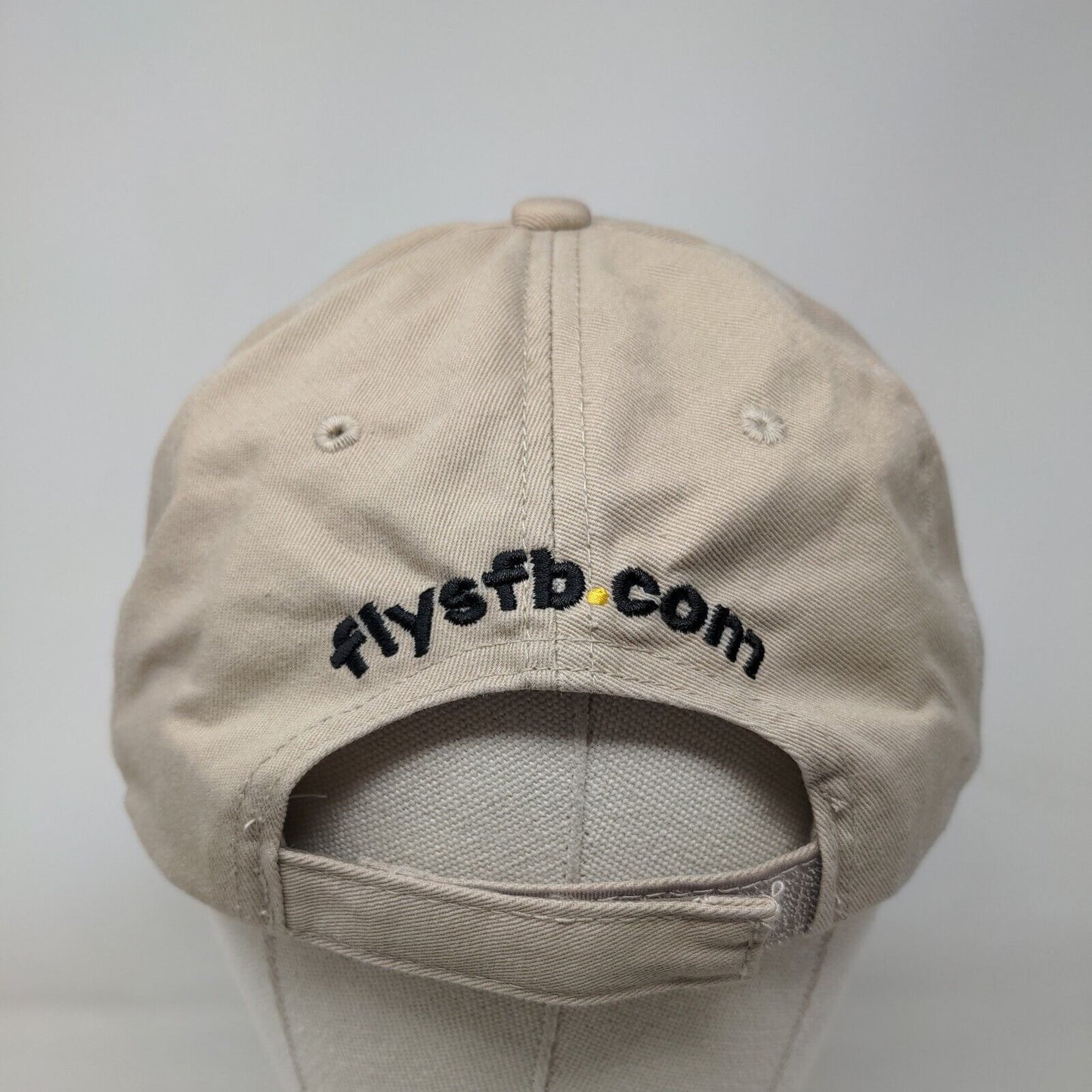 Flysfb.com Flying Bee Adult Strapback Hat Tan One Size Embroidered Outdoor Cap