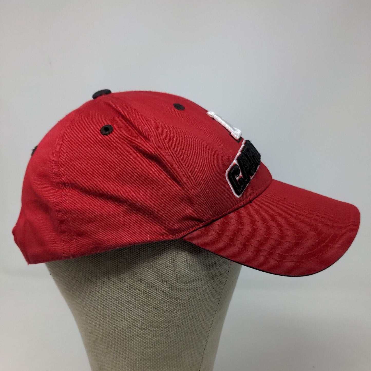 Captivating Headwear 1 Stop Men's Snapback Hat Red Ball State Cardinals Logo