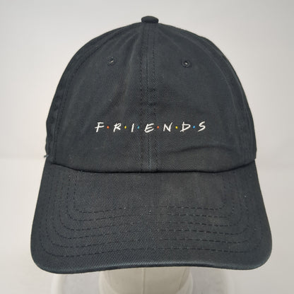 FRIENDS Slideback Baseball Cap Black One Size Adjustable Embroidered 6 Panel