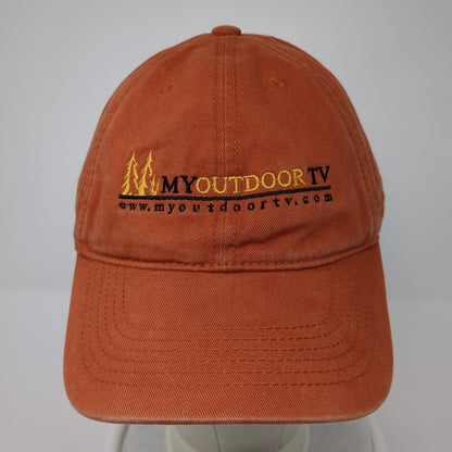 My Outdoor TV Slideback Baseball Cap Orange One Size Adjustable Embroidered