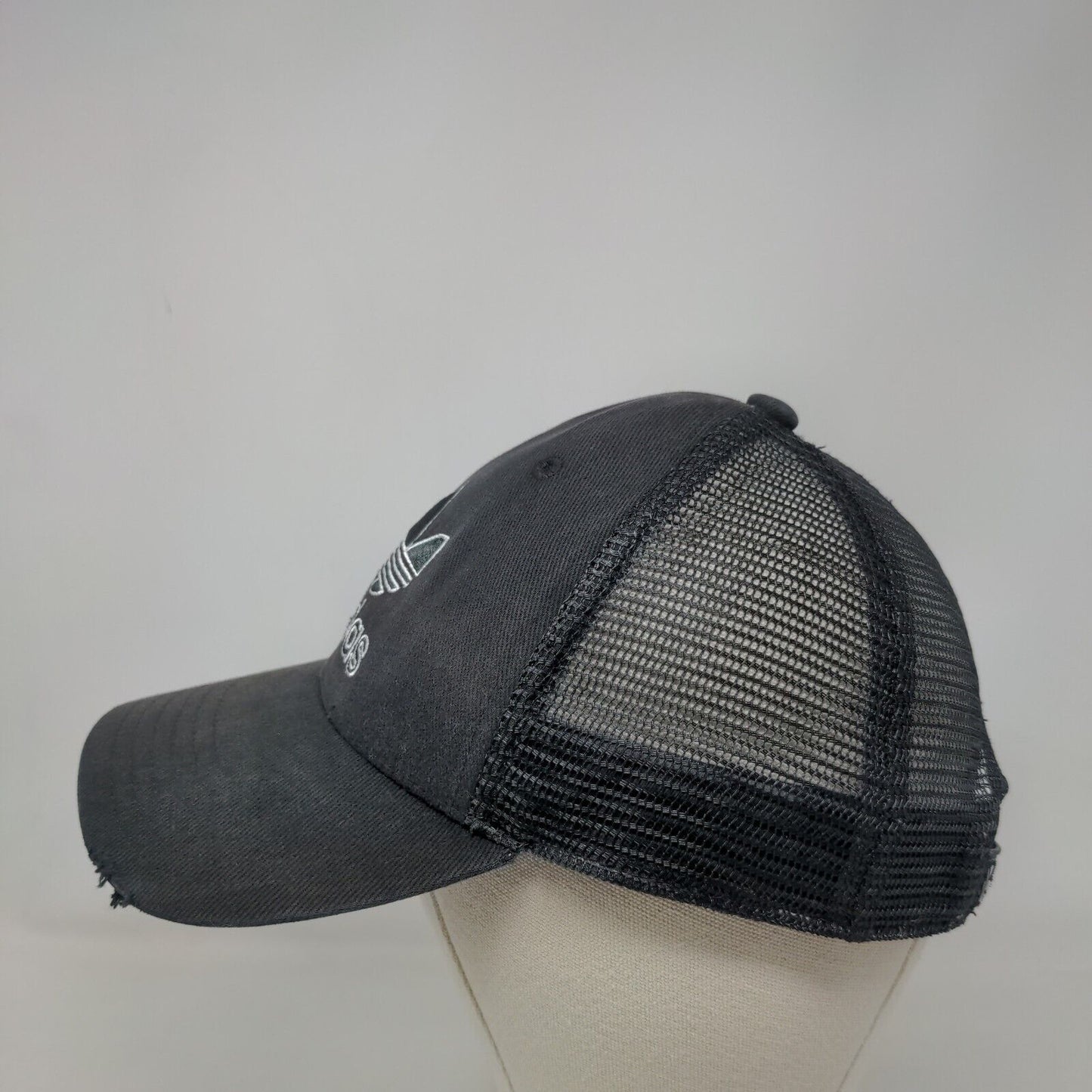 Adidas Trefoil Snapback Mesh Back Trucker Hat Black One Size 6 Panel
