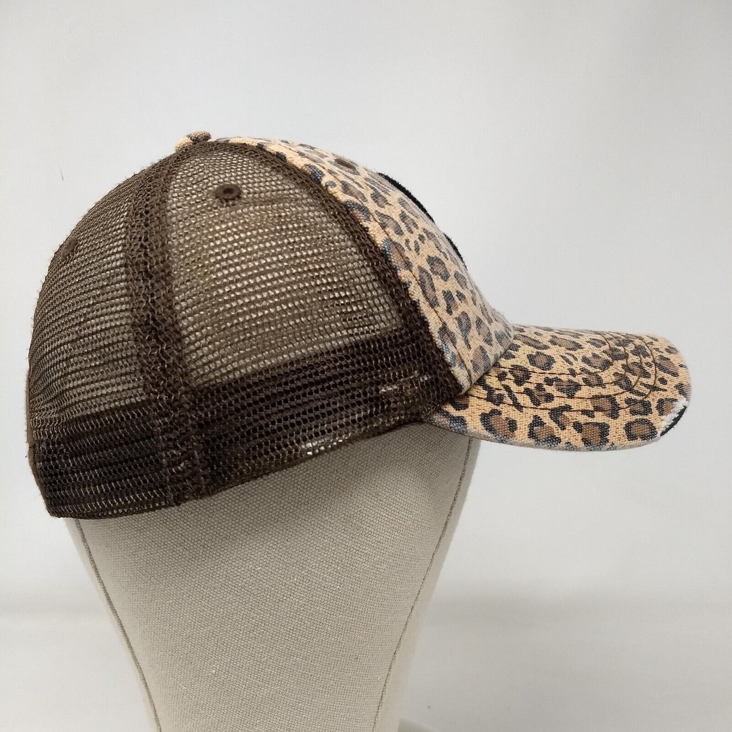 Fleur-de-lis Bling Snapback Trucker Hat Multi OSFA Animal Print Mesh Back