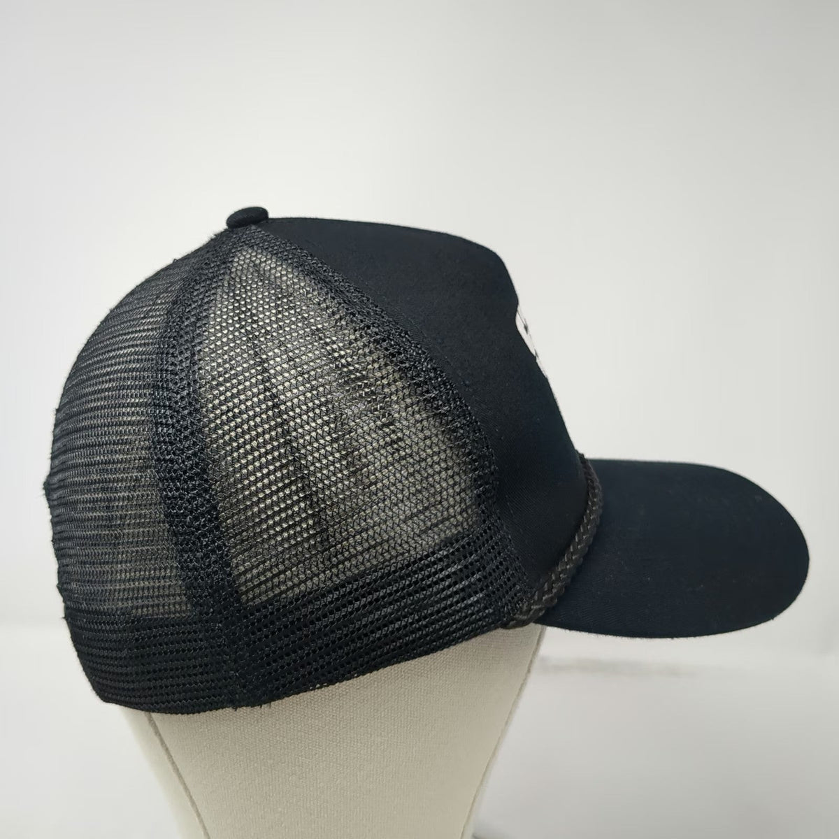 Cobra Trucker Hat Black One Size STACYC Logo Mesh Snapback Rope Brim Electric