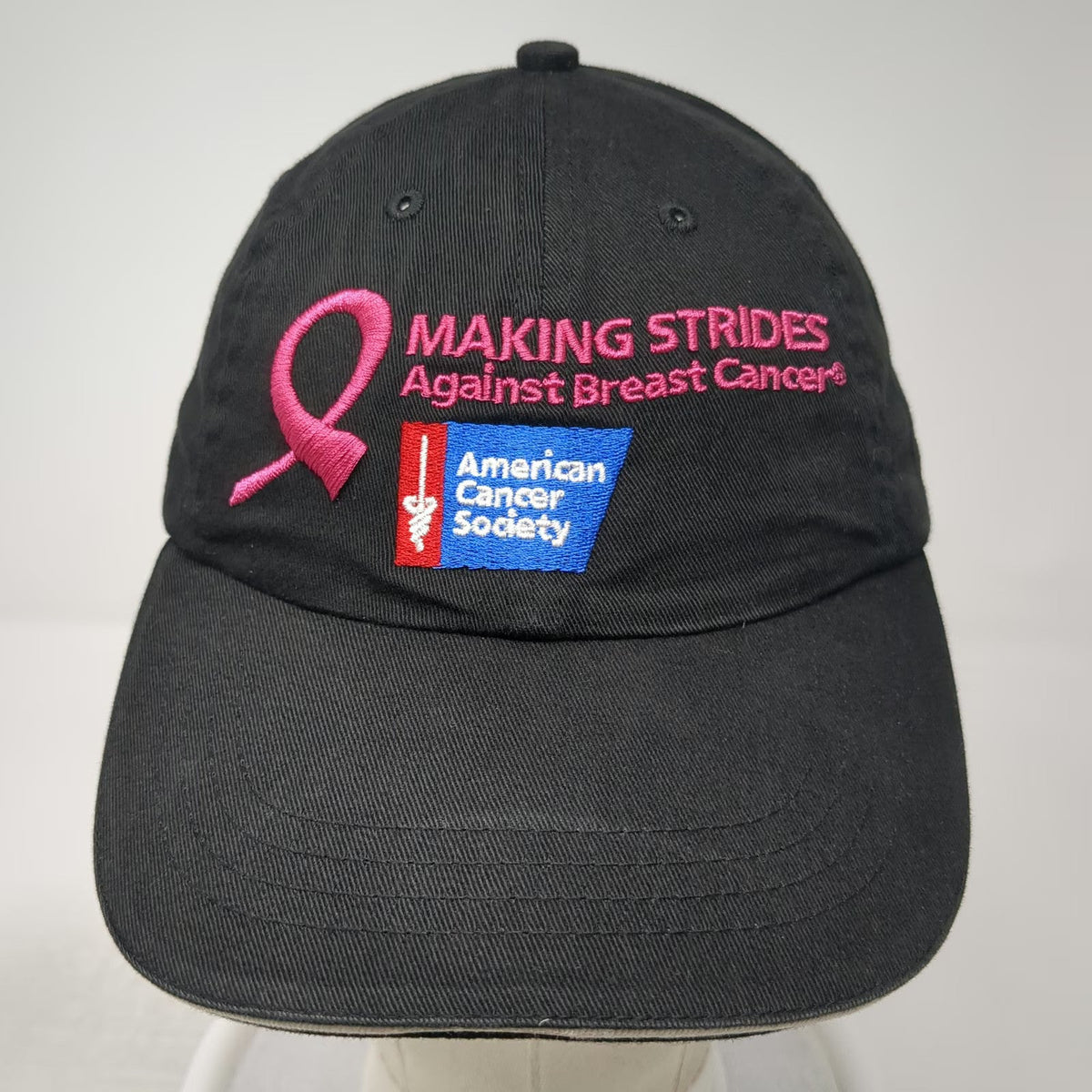 Cap America Baseball Cap Black One Size American Cancer Society Pink Ribbon Hat