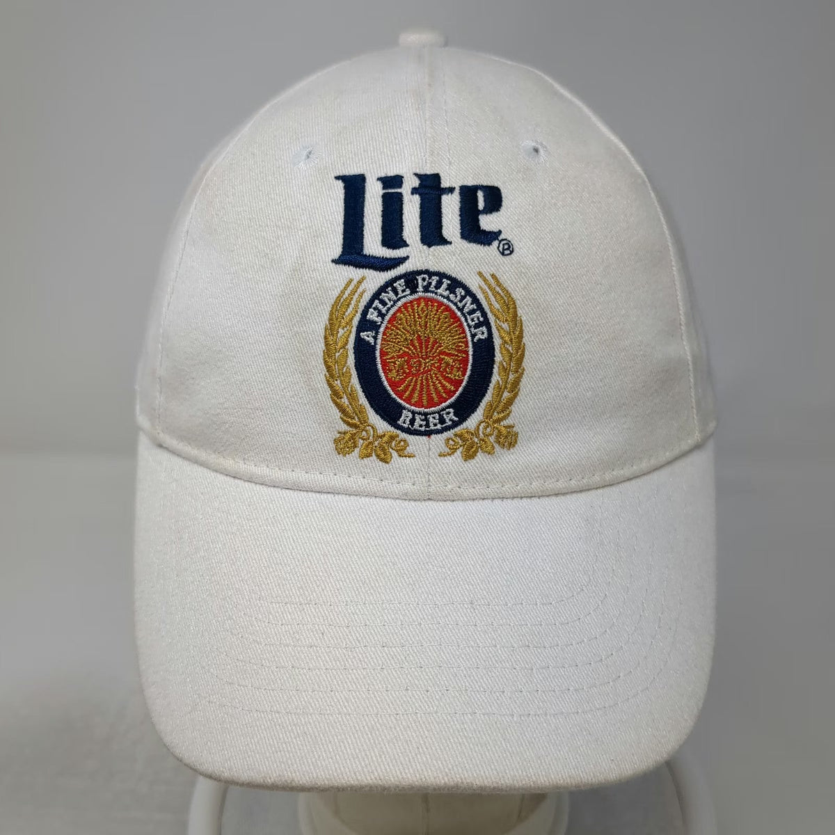 ACME Miller Lite Beer Logo Baseball Cap White One Size Snapback Fine Pilsner Hat