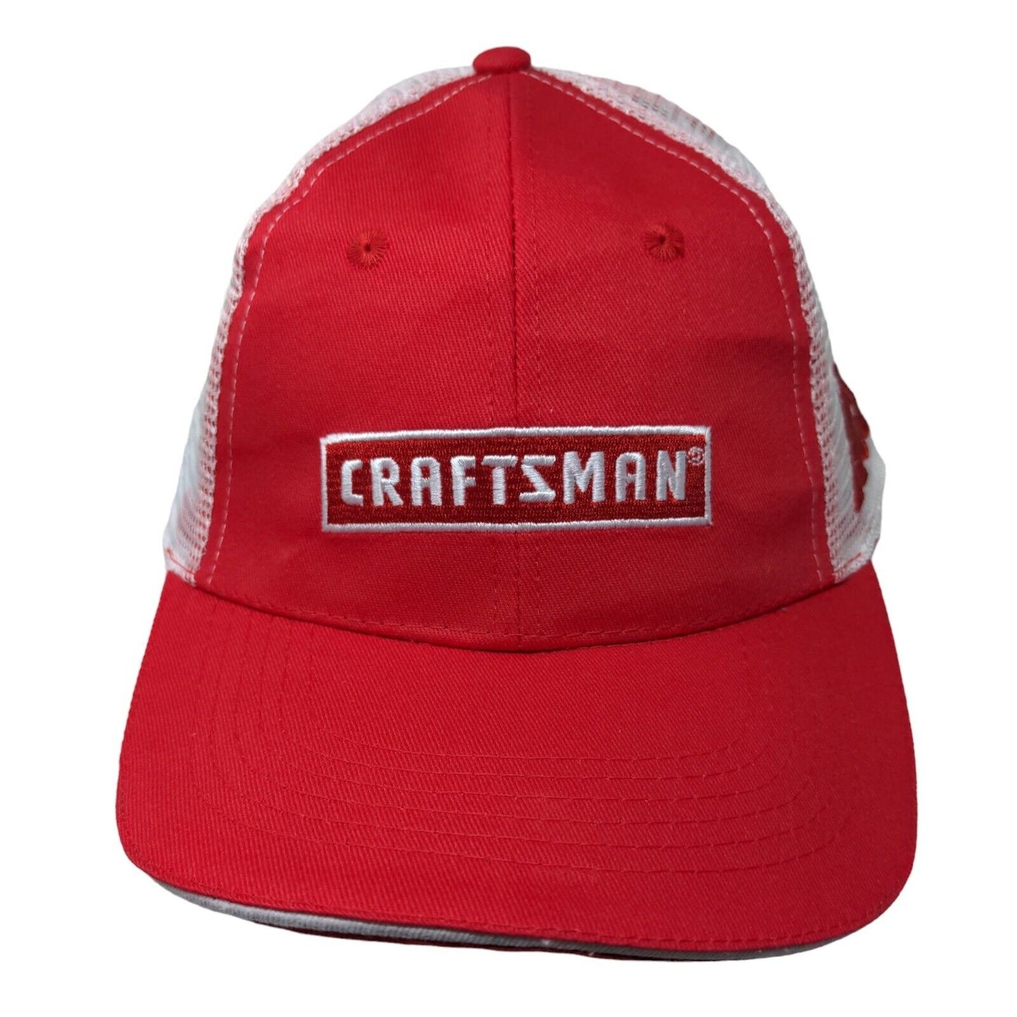 Craftsman ACE Snapback Mesh Back Trucker Hat Red OSFM Embroidered Colorblock