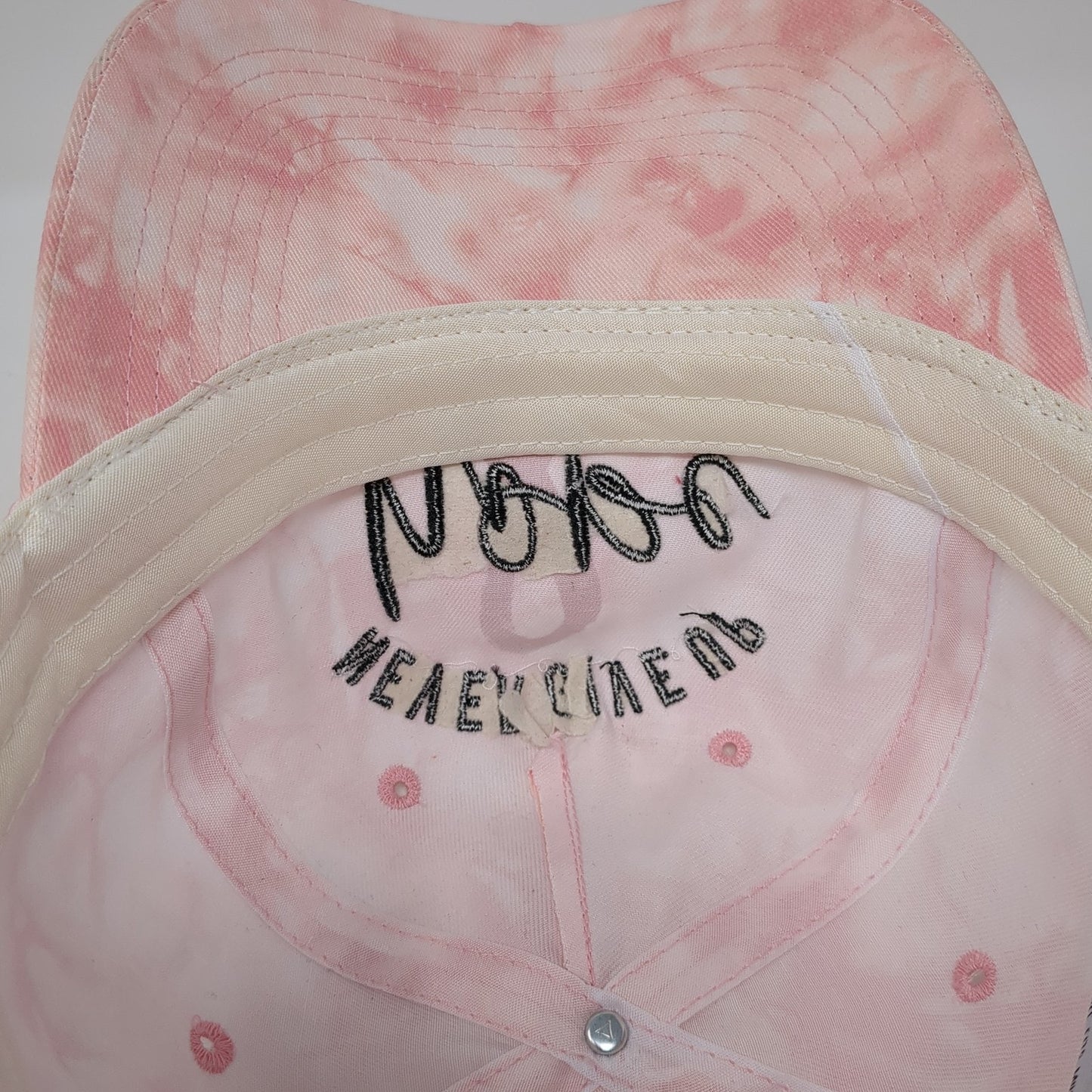 Never Give Up Hope Baseball Cap Pink OS Adjustable Tie Dye Support The Cure