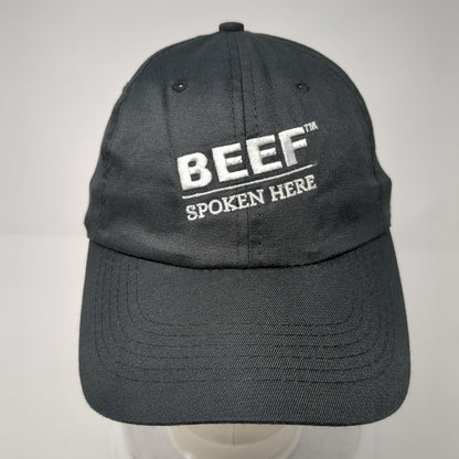 Beef Spoken Here Strapback Hat Black One Size Adjustable Embroidered