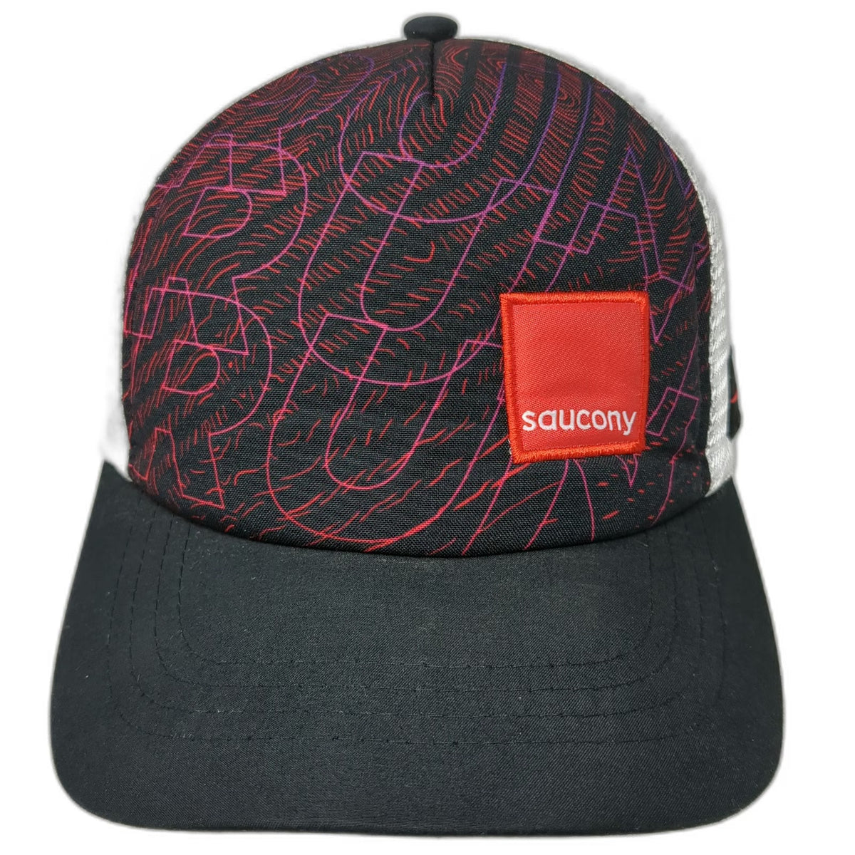 Saucony Trucker Hat Black One Size Mesh Snapback Boco Shu's Idaho Running Co