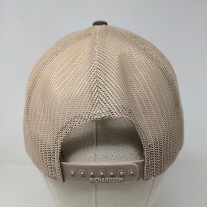 Richardson Men's Snapback Mesh Back Hat Brown Tan Adjustable Jordan Oaks Logo