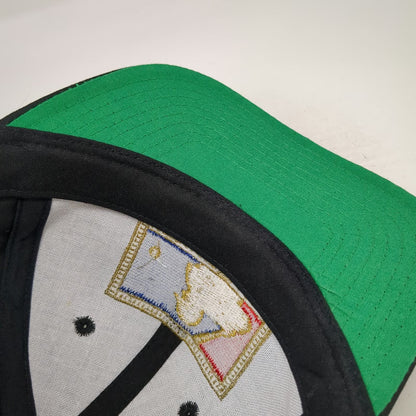 MLB Starter Snapback Hat Black One Size 125th Anniversary Gold Logo Green Brim