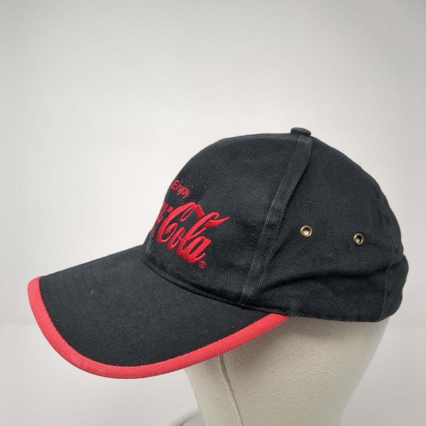 Enjoy Coca-Cola Slideback Hat Black One Size Adjustable Embroidered 6 Panel