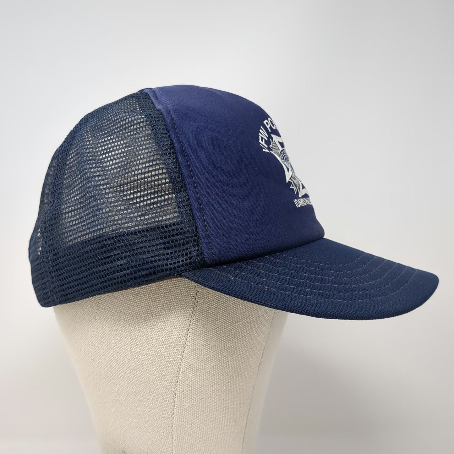 Blue Trucker Hat One Size VFW Post 2146 Idaho Falls ID Mesh Back Snapback Emblem