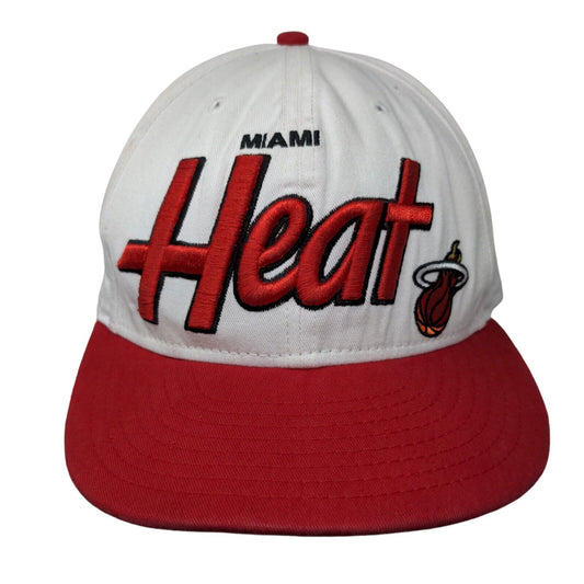 Miami Heat Snapback Hat White Red OSFM Embroidered New Era 9Fifty Hardwood NBA