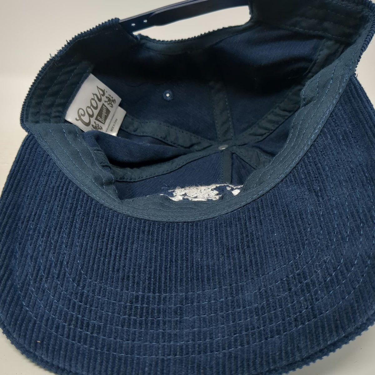 Mad Engine 5 Panel Blue One Size Coors Corduroy Logo Beer Brewery Snapback Hat