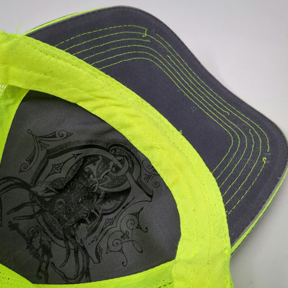 John Deere Trucker Hat Gray Green One Size Mesh Back Contrast Stitching Snapback