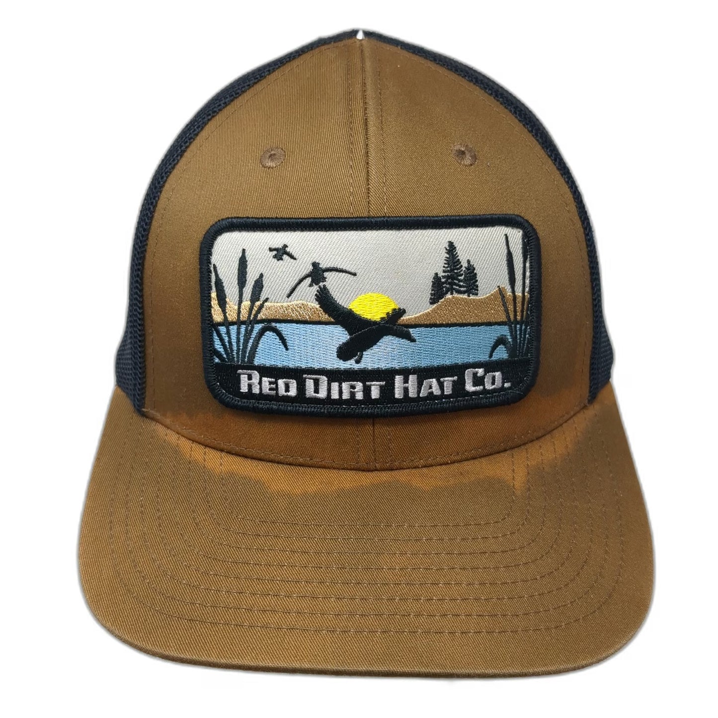 Red Dirt Hat Co. Trucker Hat Brown One Size Mesh Back Snapback Nature Patch