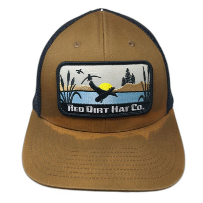 Red Dirt Hat Co. Trucker Hat Brown One Size Mesh Back Snapback Nature Patch